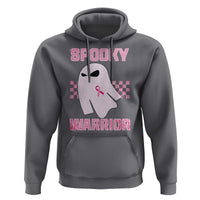 Breast Cancer Halloween Hoodie Ghost Wear Pink Ribbon Spooky Warrior - Wonder Print Shop