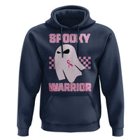 Breast Cancer Halloween Hoodie Ghost Wear Pink Ribbon Spooky Warrior - Wonder Print Shop