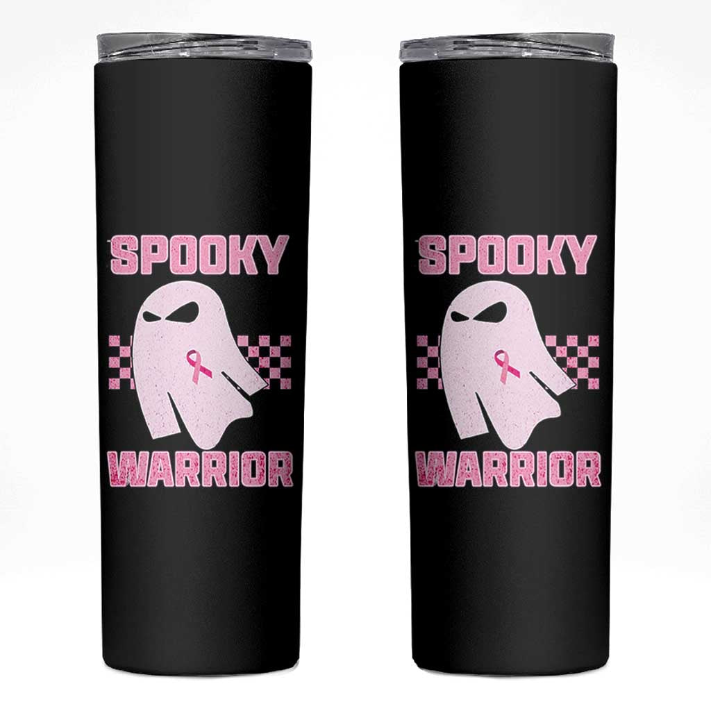 Breast Cancer Halloween Skinny Tumbler Ghost Wear Pink Ribbon Spooky Warrior - Wonder Print Shop