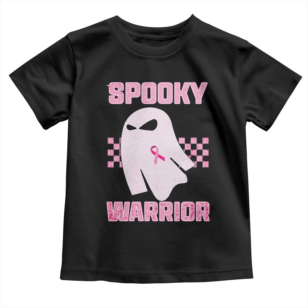 Breast Cancer Halloween Toddler T Shirt Ghost Wear Pink Ribbon Spooky Warrior - Wonder Print Shop