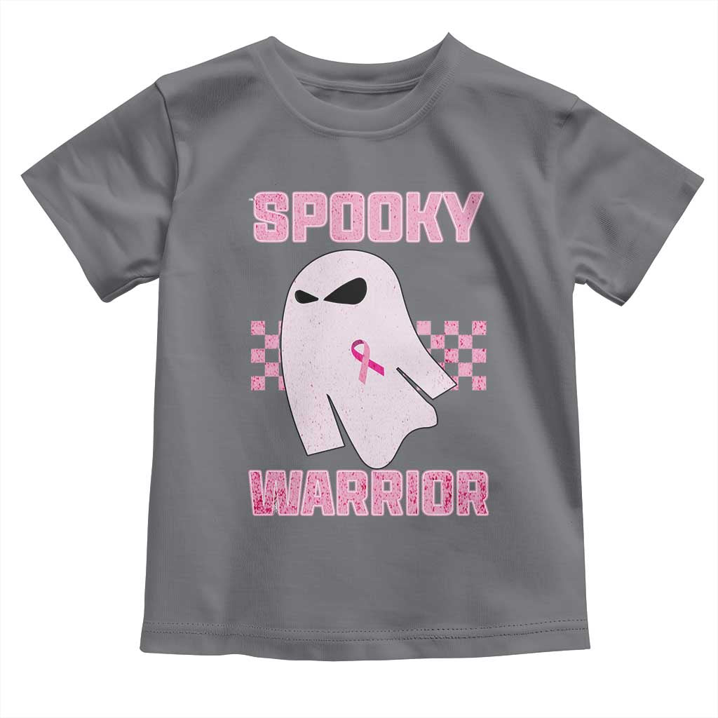 Breast Cancer Halloween Toddler T Shirt Ghost Wear Pink Ribbon Spooky Warrior - Wonder Print Shop