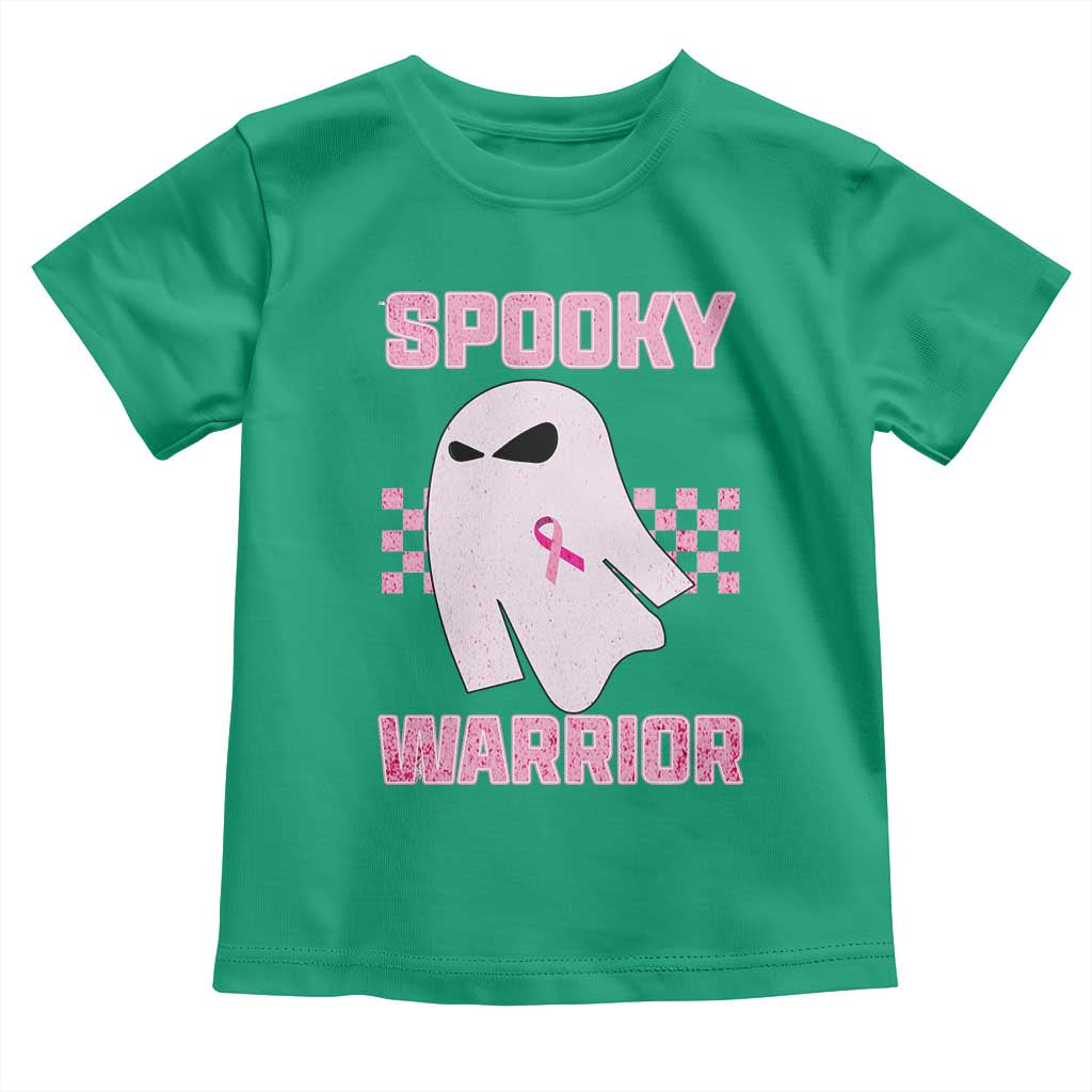 Breast Cancer Halloween Toddler T Shirt Ghost Wear Pink Ribbon Spooky Warrior - Wonder Print Shop