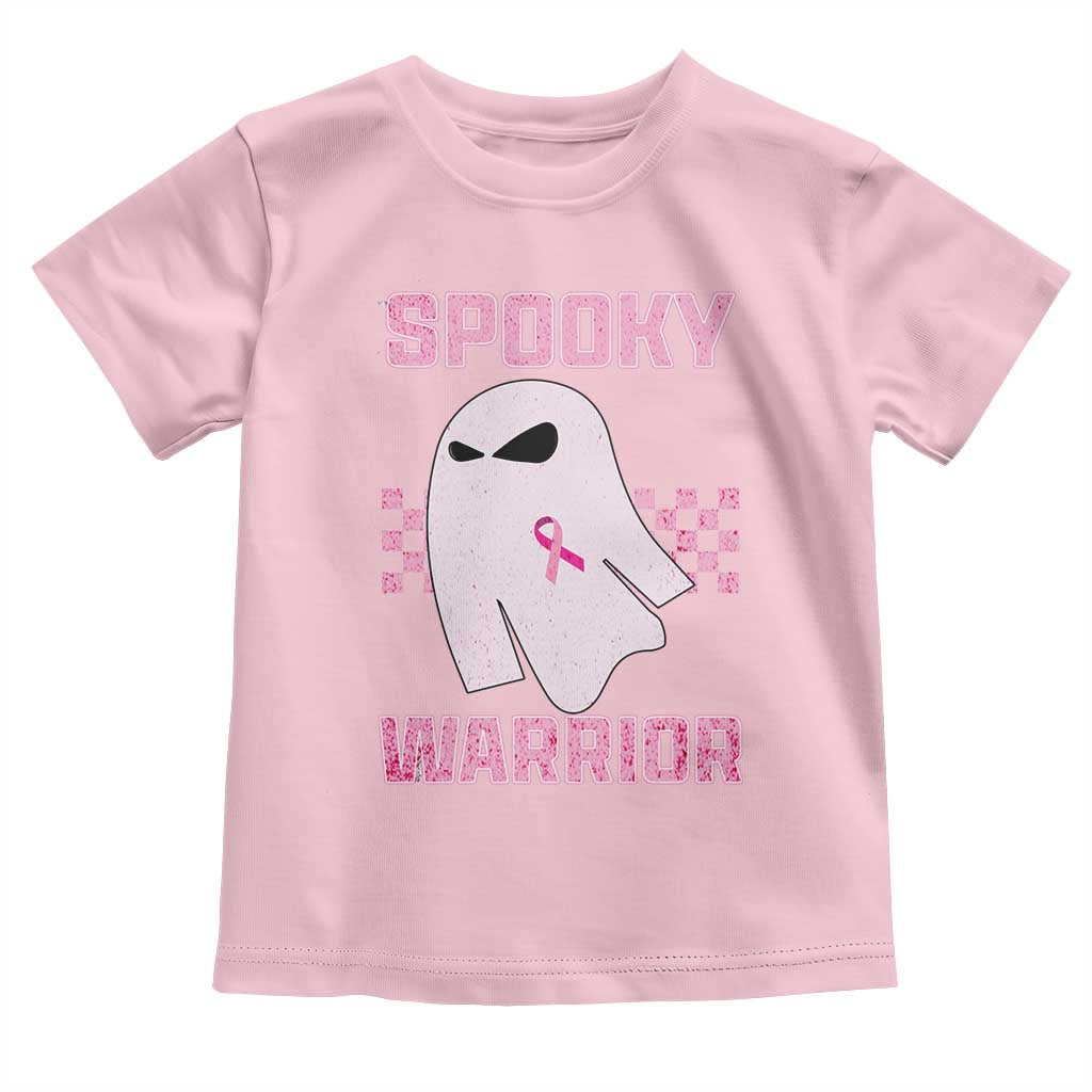 Breast Cancer Halloween Toddler T Shirt Ghost Wear Pink Ribbon Spooky Warrior - Wonder Print Shop