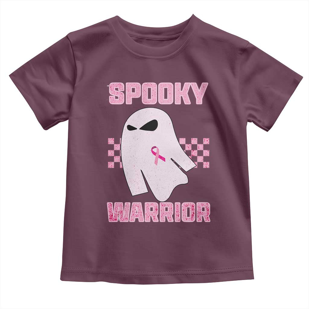 Breast Cancer Halloween Toddler T Shirt Ghost Wear Pink Ribbon Spooky Warrior - Wonder Print Shop