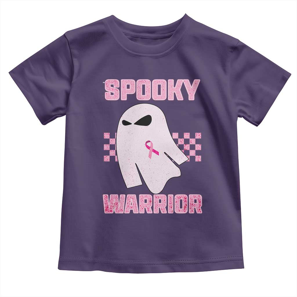 Breast Cancer Halloween Toddler T Shirt Ghost Wear Pink Ribbon Spooky Warrior - Wonder Print Shop