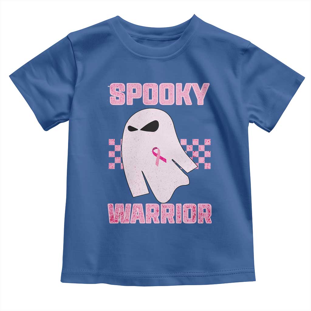 Breast Cancer Halloween Toddler T Shirt Ghost Wear Pink Ribbon Spooky Warrior - Wonder Print Shop