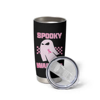 Breast Cancer Halloween Tumbler Cup Ghost Wear Pink Ribbon Spooky Warrior - Wonder Print Shop