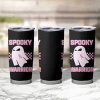 Breast Cancer Halloween Tumbler Cup Ghost Wear Pink Ribbon Spooky Warrior - Wonder Print Shop