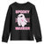 Breast Cancer Halloween Youth Sweatshirt Ghost Wear Pink Ribbon Spooky Warrior - Wonder Print Shop