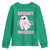 Breast Cancer Halloween Youth Sweatshirt Ghost Wear Pink Ribbon Spooky Warrior - Wonder Print Shop