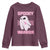 Breast Cancer Halloween Youth Sweatshirt Ghost Wear Pink Ribbon Spooky Warrior - Wonder Print Shop