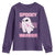 Breast Cancer Halloween Youth Sweatshirt Ghost Wear Pink Ribbon Spooky Warrior - Wonder Print Shop