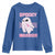 Breast Cancer Halloween Youth Sweatshirt Ghost Wear Pink Ribbon Spooky Warrior - Wonder Print Shop