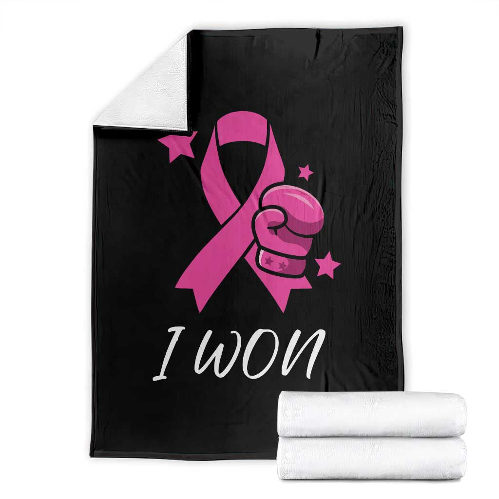 Pink Ribbon Throw Blanket I Won Breast Cancer Awareness - Wonder Print Shop