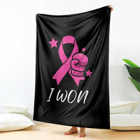 Pink Ribbon Throw Blanket I Won Breast Cancer Awareness - Wonder Print Shop