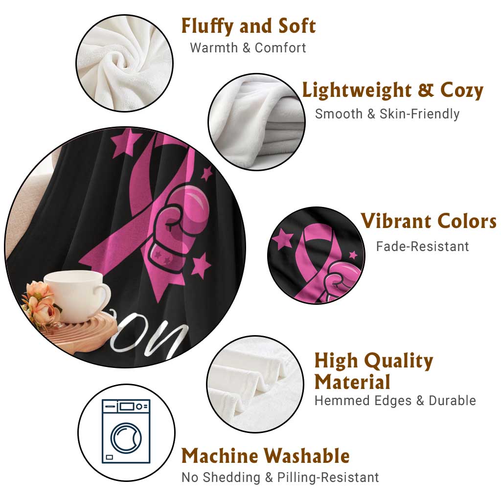 Pink Ribbon Throw Blanket I Won Breast Cancer Awareness - Wonder Print Shop