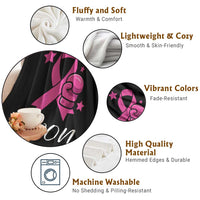 Pink Ribbon Throw Blanket I Won Breast Cancer Awareness - Wonder Print Shop