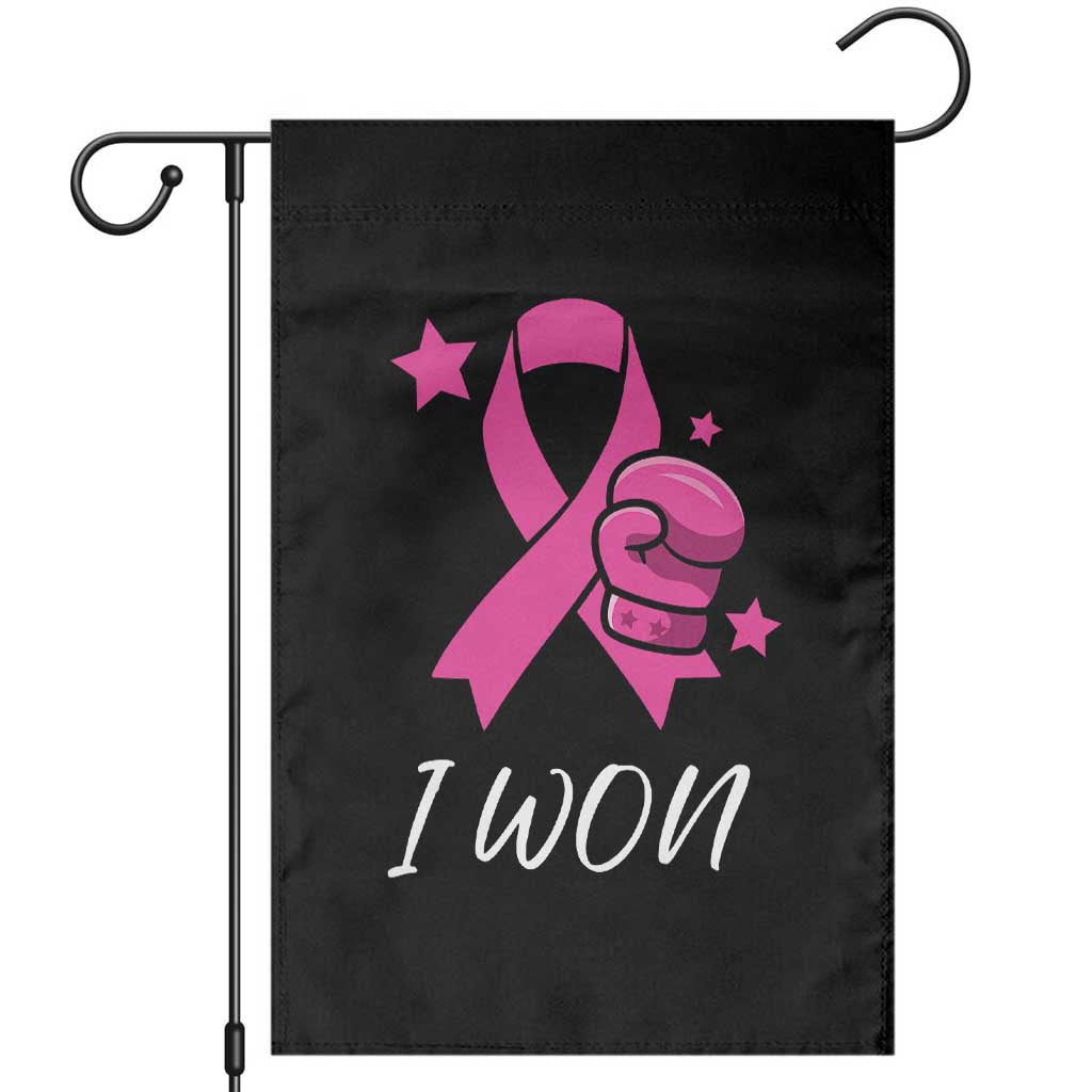 Pink Ribbon Garden Flag I Won Breast Cancer Awareness - Wonder Print Shop