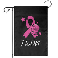 Pink Ribbon Garden Flag I Won Breast Cancer Awareness - Wonder Print Shop