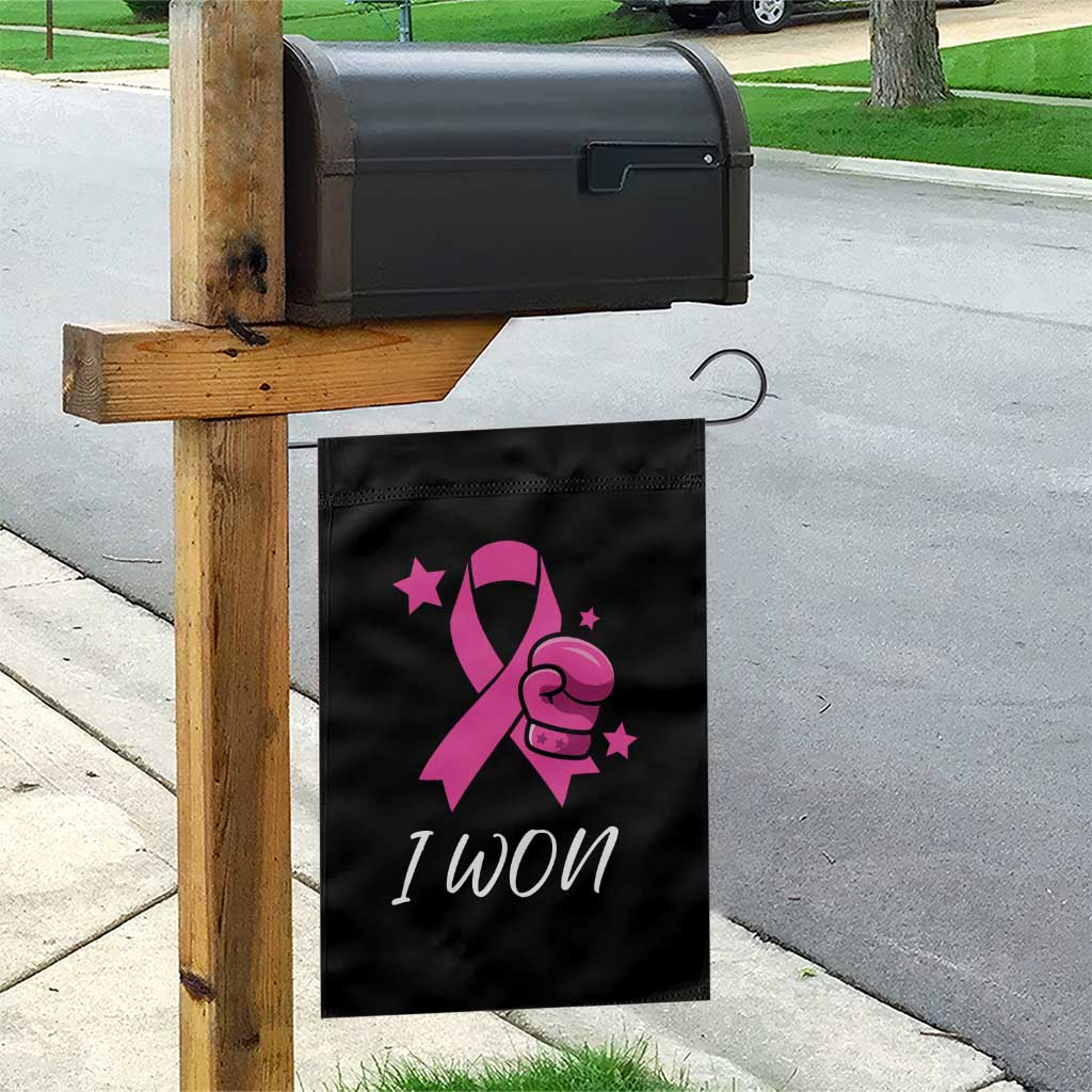 Pink Ribbon Garden Flag I Won Breast Cancer Awareness - Wonder Print Shop