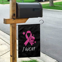Pink Ribbon Garden Flag I Won Breast Cancer Awareness - Wonder Print Shop