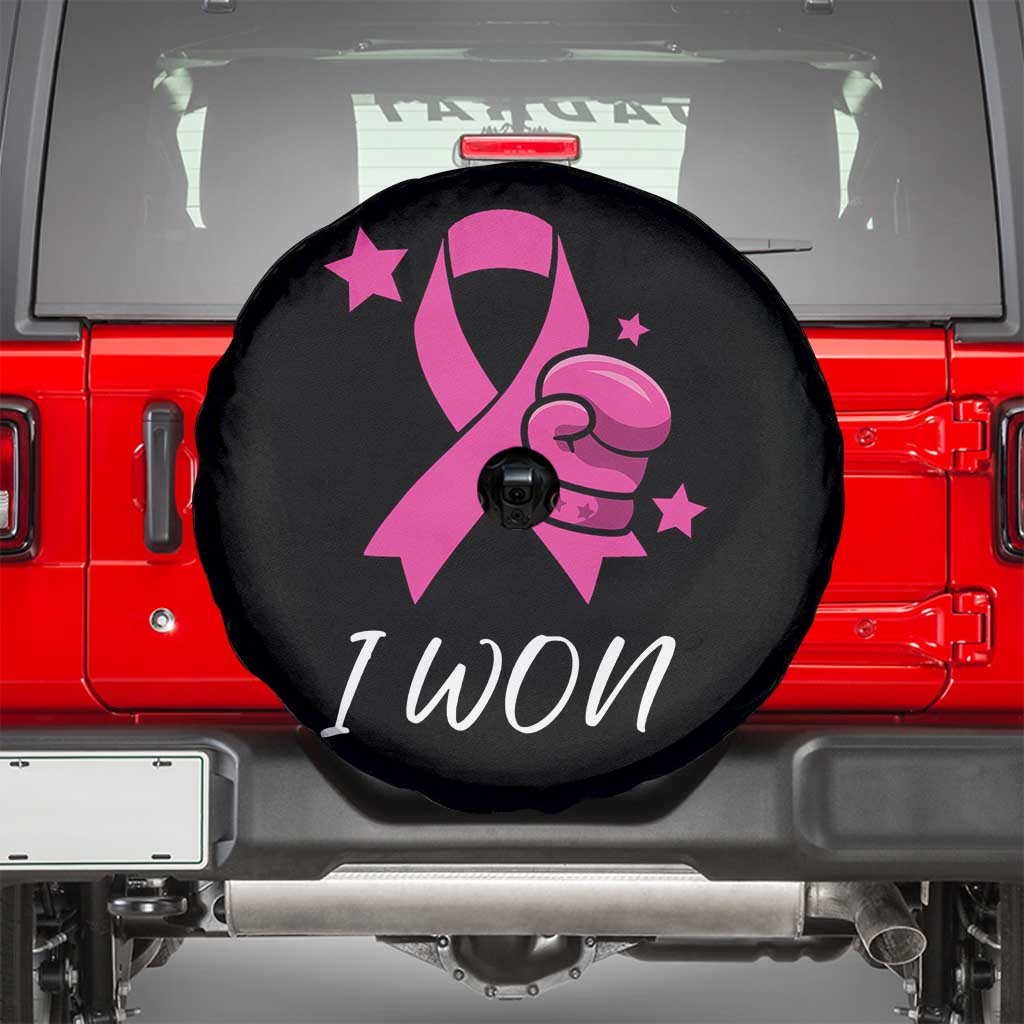 Pink Ribbon Spare Tire Cover I Won Breast Cancer Awareness - Wonder Print Shop