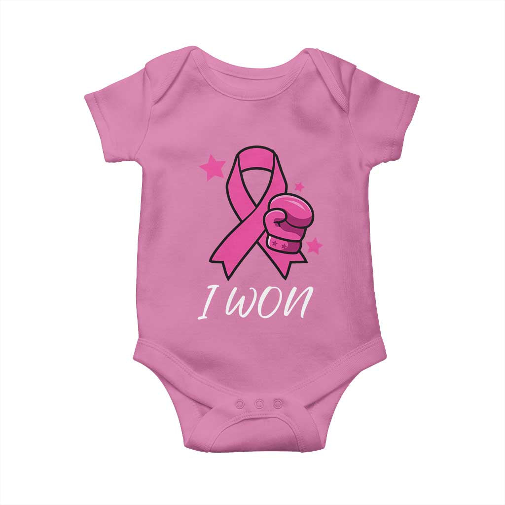Pink Ribbon Baby Onesie I Won Breast Cancer Awareness - Wonder Print Shop