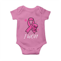 Pink Ribbon Baby Onesie I Won Breast Cancer Awareness - Wonder Print Shop