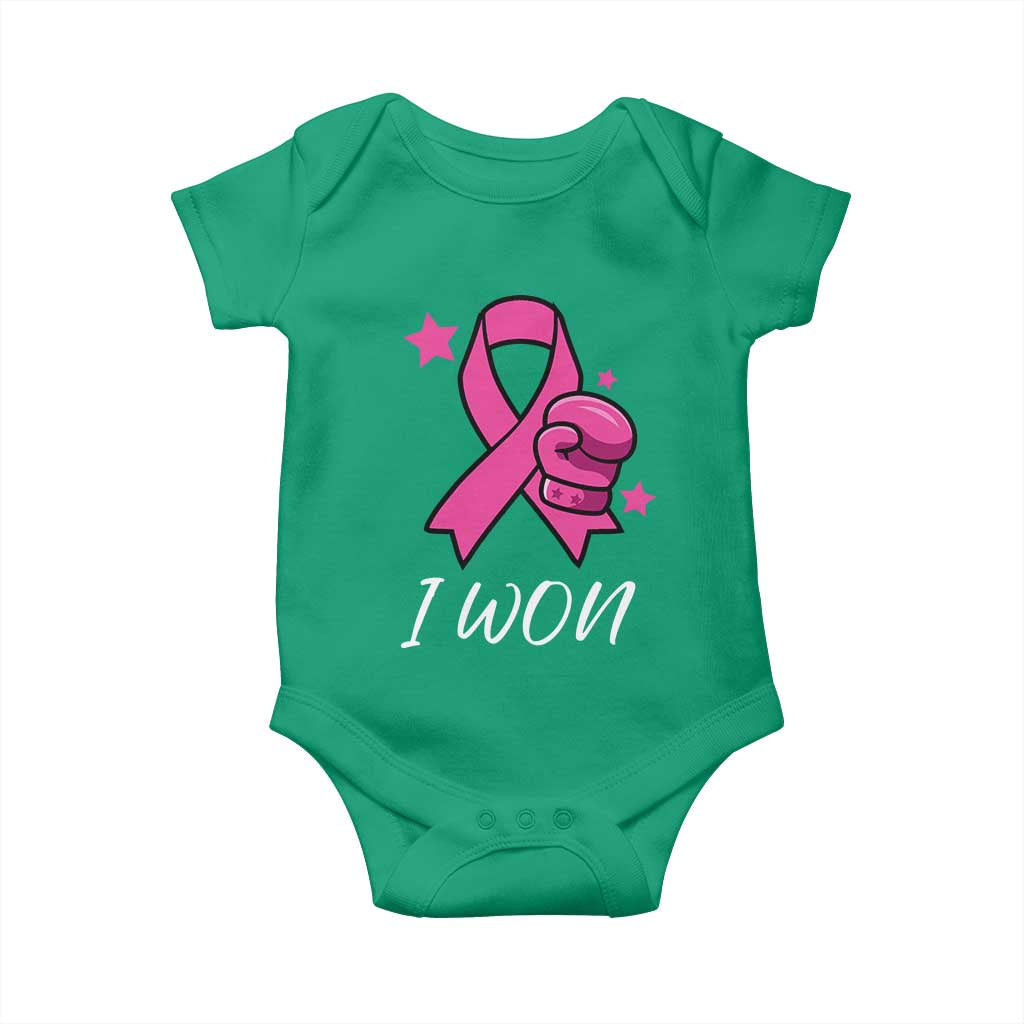 Pink Ribbon Baby Onesie I Won Breast Cancer Awareness - Wonder Print Shop