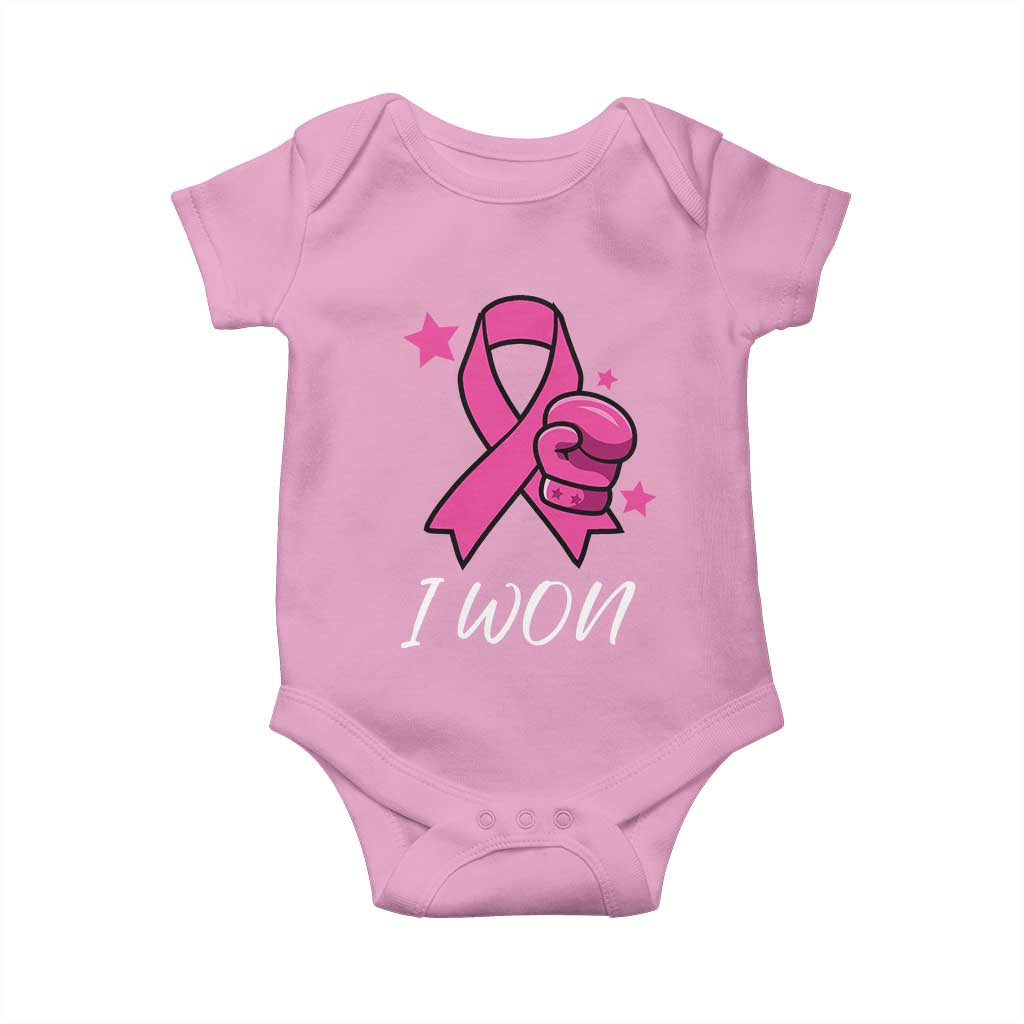 Pink Ribbon Baby Onesie I Won Breast Cancer Awareness - Wonder Print Shop