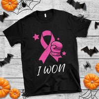 Pink Ribbon T Shirt I Won Breast Cancer Awareness - Wonder Print Shop