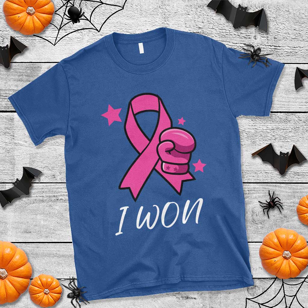 Pink Ribbon T Shirt I Won Breast Cancer Awareness - Wonder Print Shop
