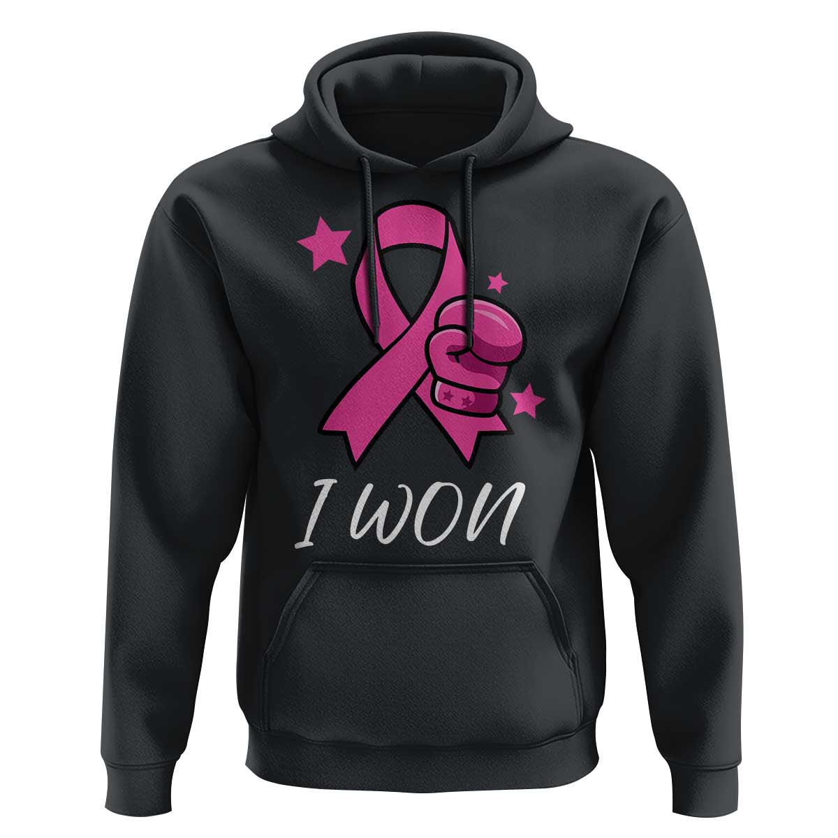 Pink Ribbon Hoodie I Won Breast Cancer Awareness - Wonder Print Shop