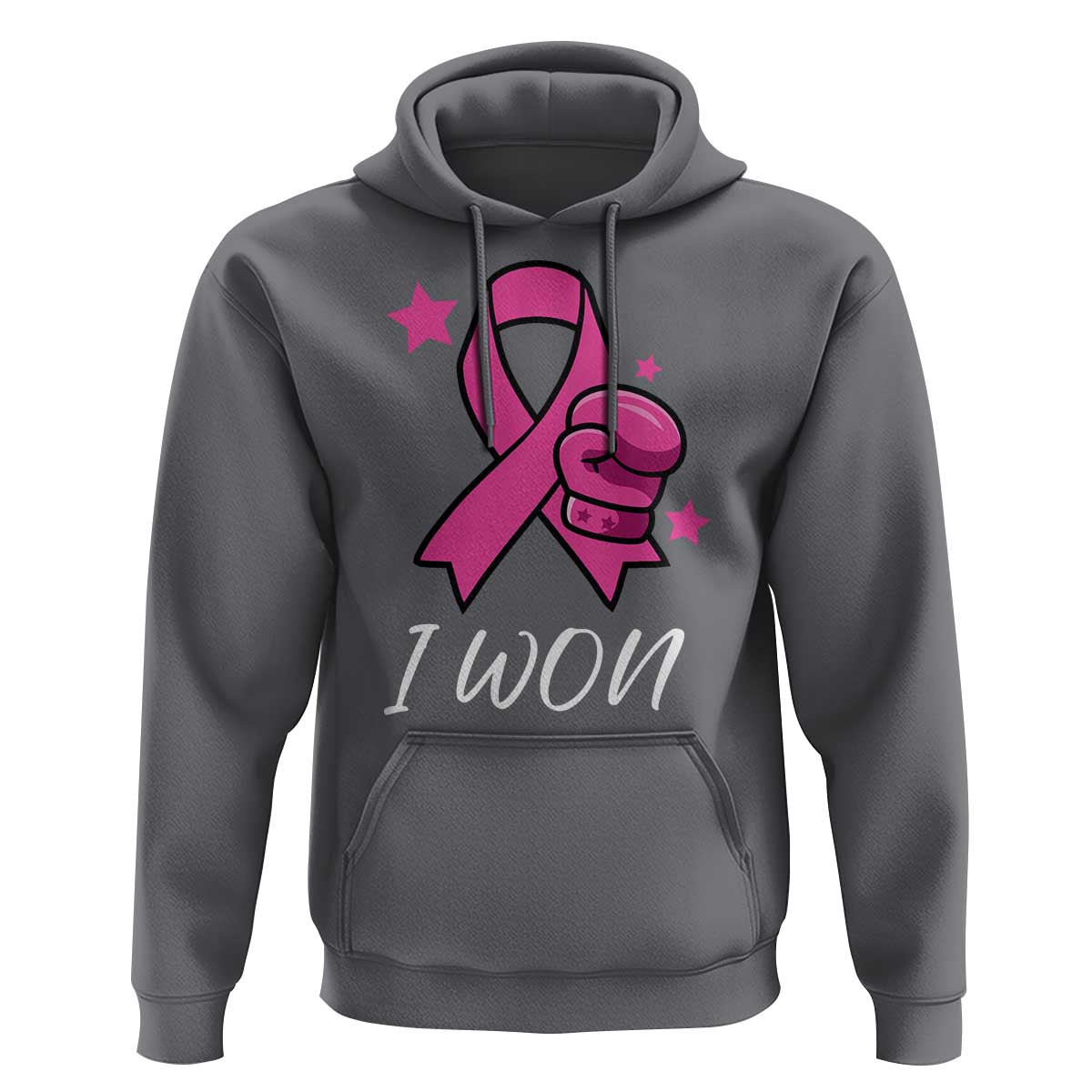 Pink Ribbon Hoodie I Won Breast Cancer Awareness - Wonder Print Shop