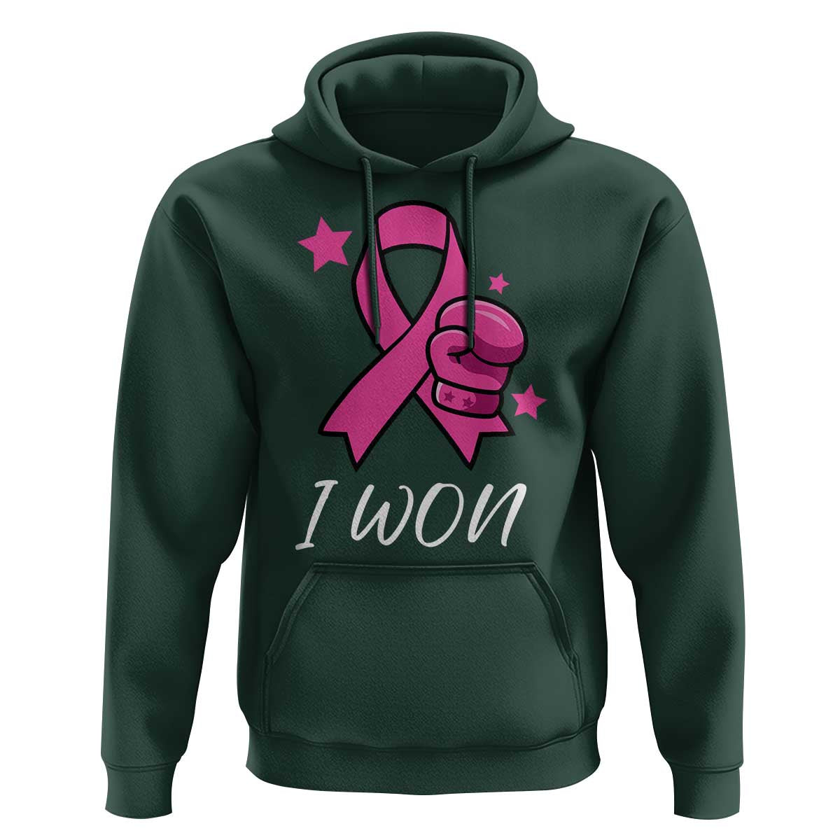 Pink Ribbon Hoodie I Won Breast Cancer Awareness - Wonder Print Shop