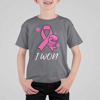 Pink Ribbon T Shirt For Kid I Won Breast Cancer Awareness - Wonder Print Shop