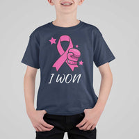 Pink Ribbon T Shirt For Kid I Won Breast Cancer Awareness - Wonder Print Shop