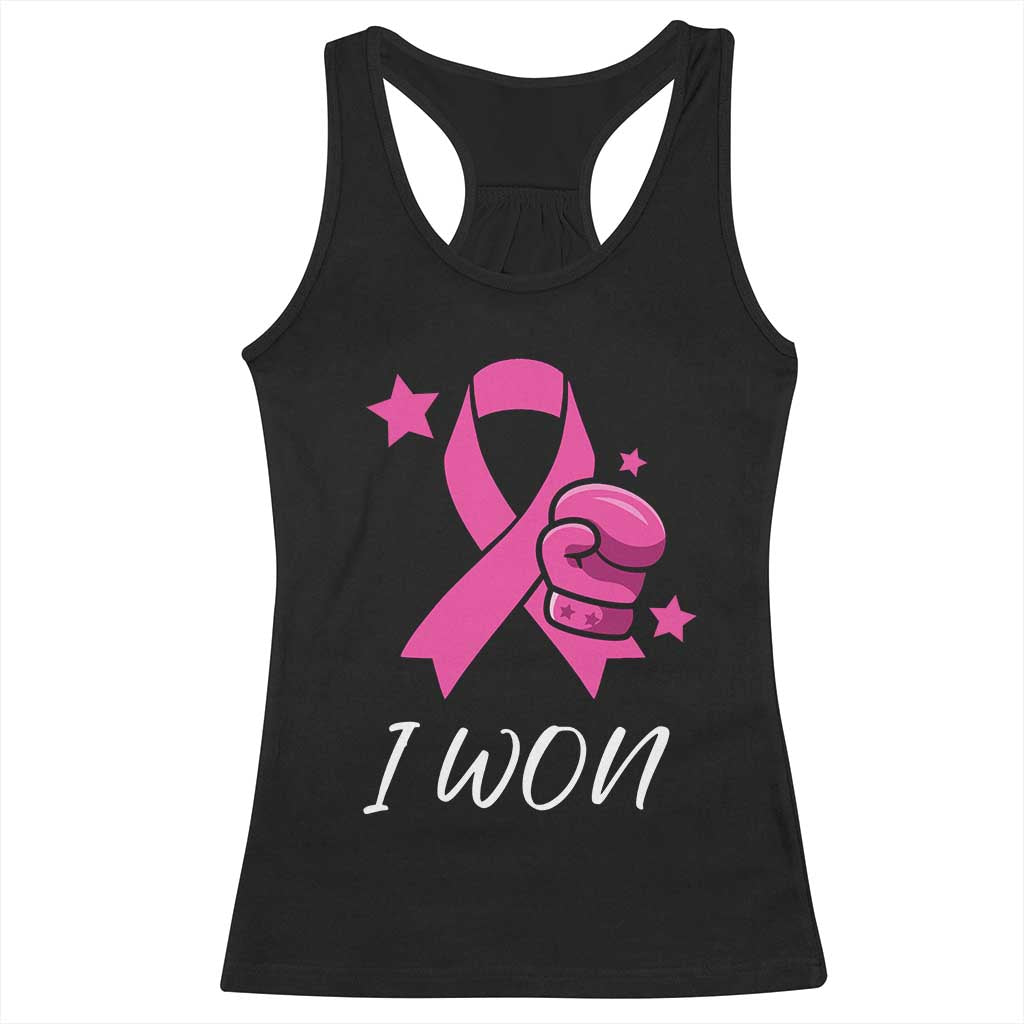Pink Ribbon Racerback Tank Top I Won Breast Cancer Awareness - Wonder Print Shop