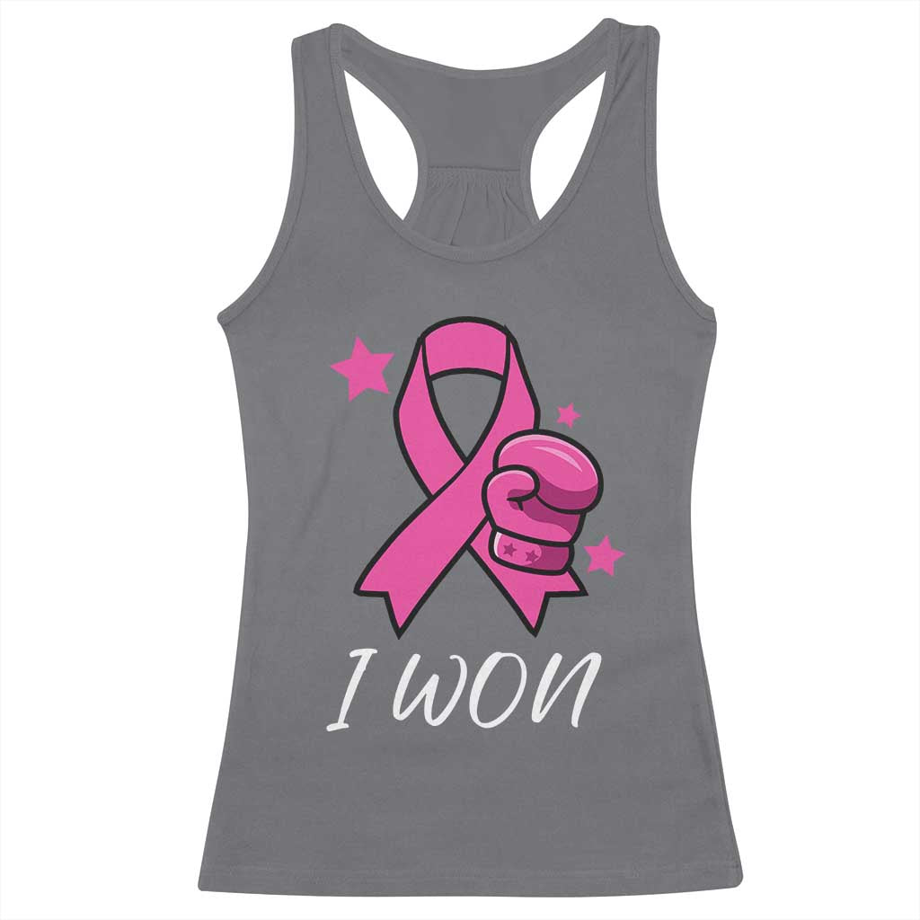 Pink Ribbon Racerback Tank Top I Won Breast Cancer Awareness - Wonder Print Shop