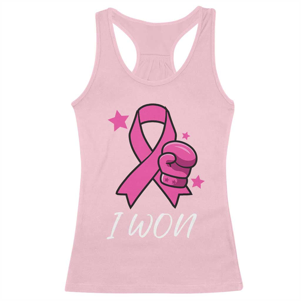 Pink Ribbon Racerback Tank Top I Won Breast Cancer Awareness - Wonder Print Shop