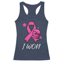Pink Ribbon Racerback Tank Top I Won Breast Cancer Awareness - Wonder Print Shop