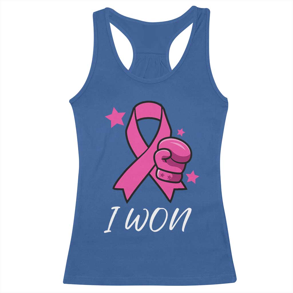Pink Ribbon Racerback Tank Top I Won Breast Cancer Awareness - Wonder Print Shop