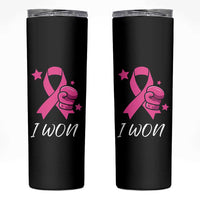 Pink Ribbon Skinny Tumbler I Won Breast Cancer Awareness - Wonder Print Shop