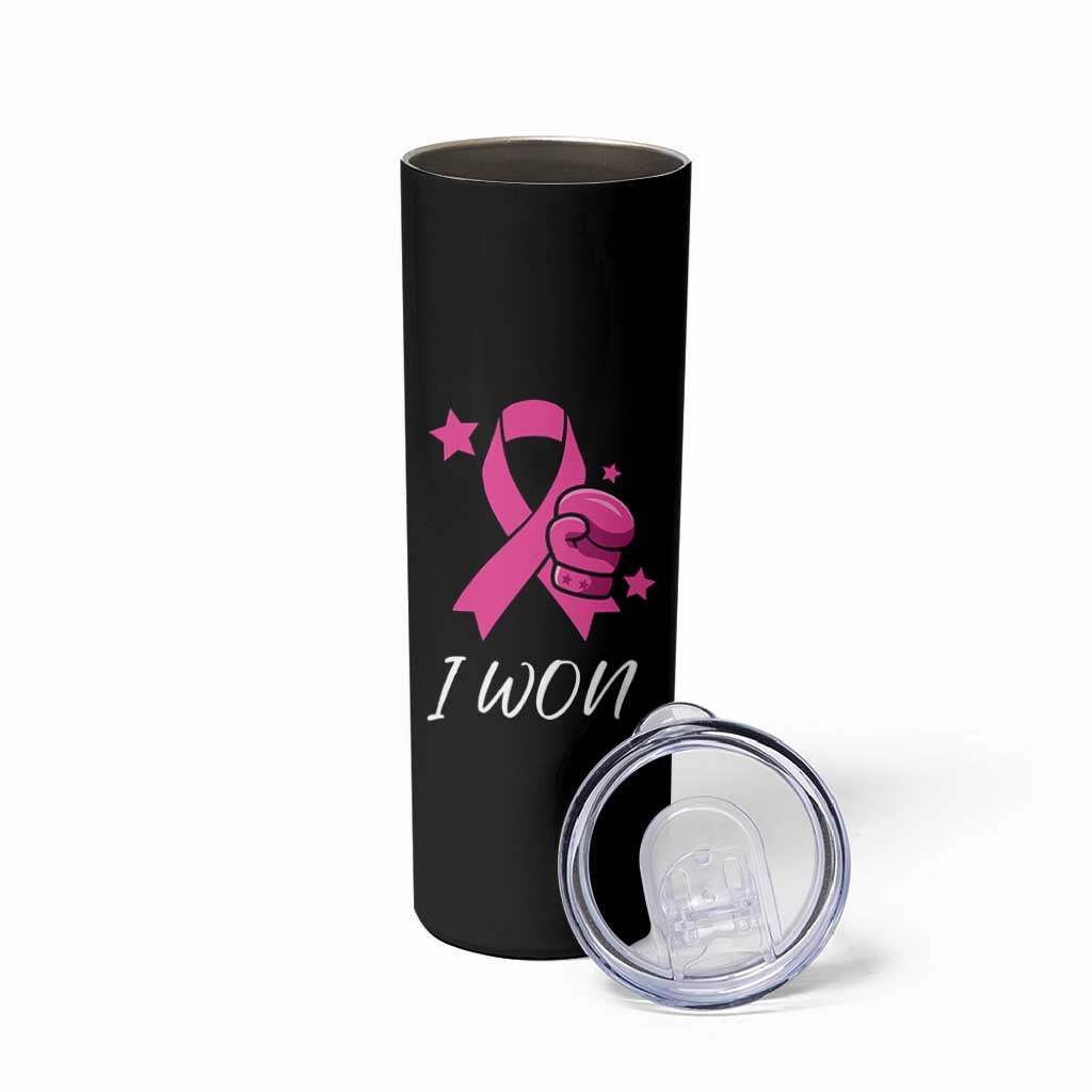 Pink Ribbon Skinny Tumbler I Won Breast Cancer Awareness - Wonder Print Shop