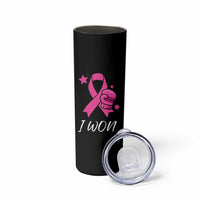 Pink Ribbon Skinny Tumbler I Won Breast Cancer Awareness - Wonder Print Shop