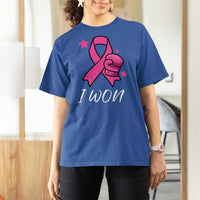 Pink Ribbon T Shirt For Women I Won Breast Cancer Awareness - Wonder Print Shop