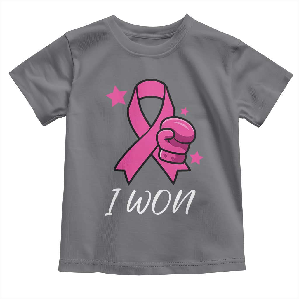 Pink Ribbon Toddler T Shirt I Won Breast Cancer Awareness - Wonder Print Shop