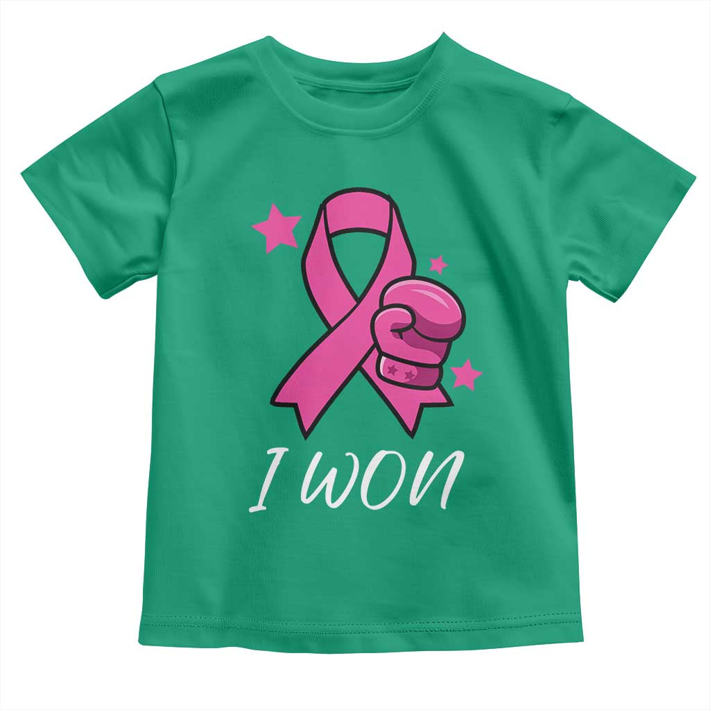 Pink Ribbon Toddler T Shirt I Won Breast Cancer Awareness - Wonder Print Shop