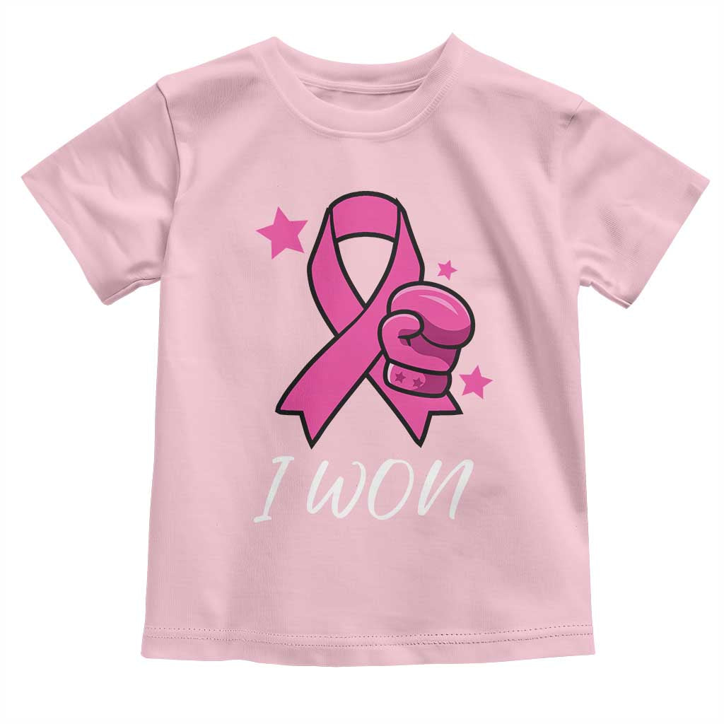 Pink Ribbon Toddler T Shirt I Won Breast Cancer Awareness - Wonder Print Shop