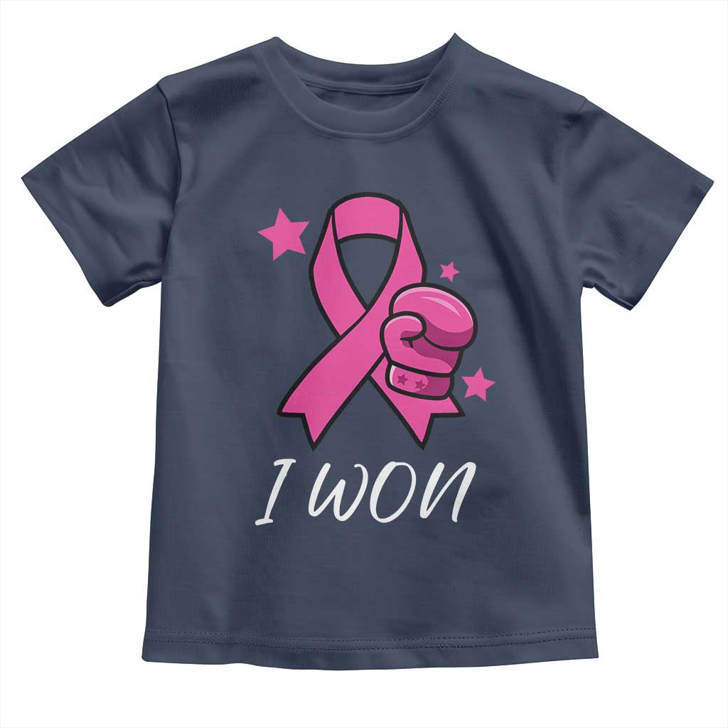 Pink Ribbon Toddler T Shirt I Won Breast Cancer Awareness - Wonder Print Shop